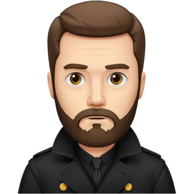 bearded man in black in black trenchcoat  emoji