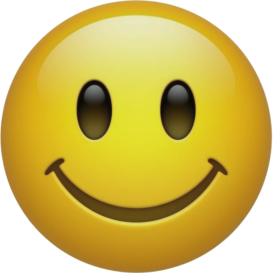 Yellow round glossy emoji emoji