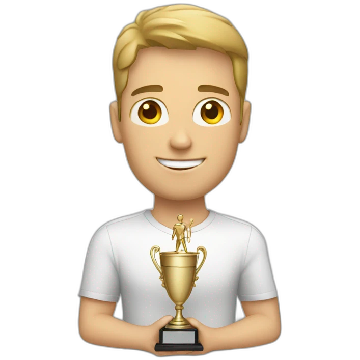 white guy with a trophy emoji