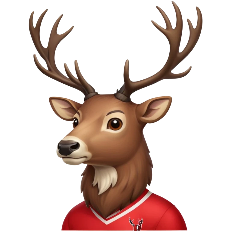 Stag in red jersey- fairfield university lucas the stag emoji