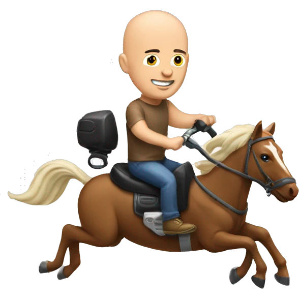 Bald guy driving a Bronco emoji