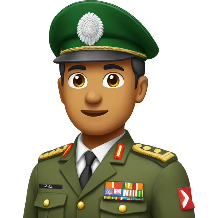 green indian army cap on man Military uniform emoji