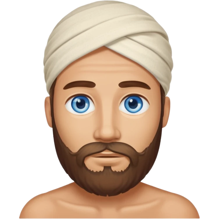 blue eyed desert bearded man cowered with creme cloth emoji