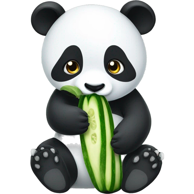panda eating cucumber  emoji
