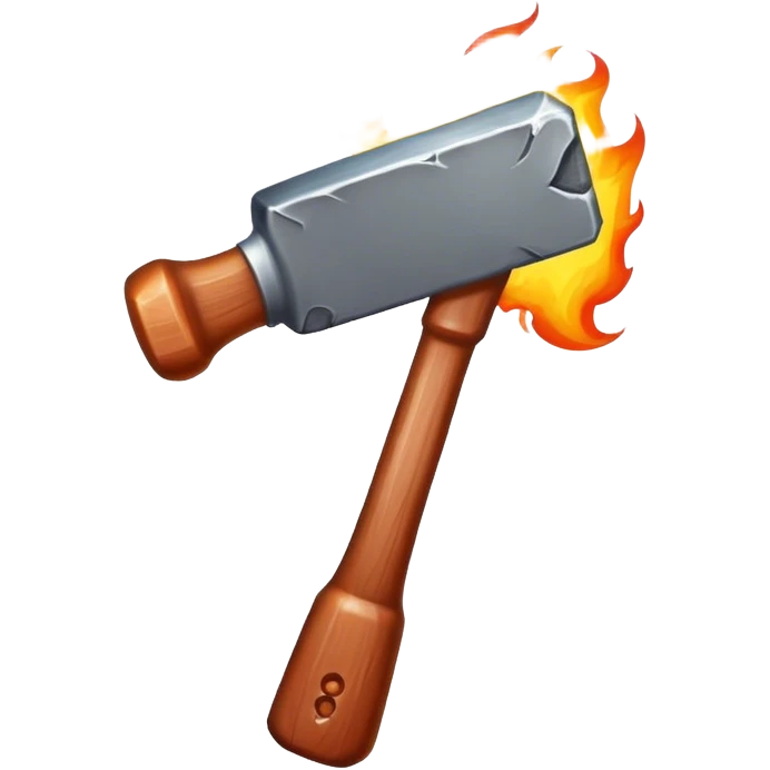 Flaming hammer emoji