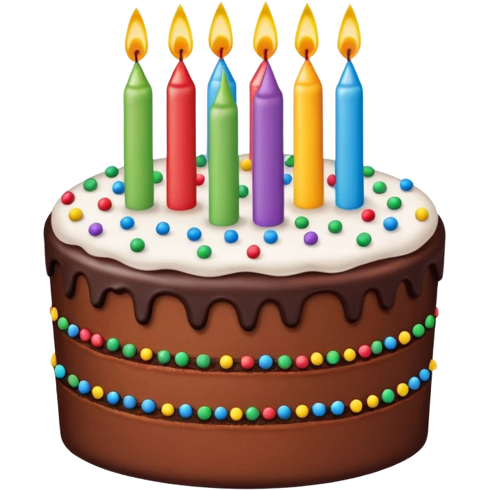 a big chocolate birthday cake emoji