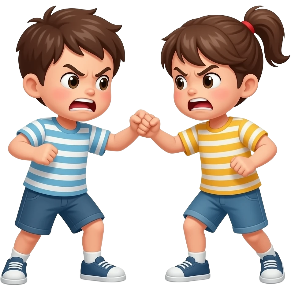 kids angry hitting eachother bad' emoji