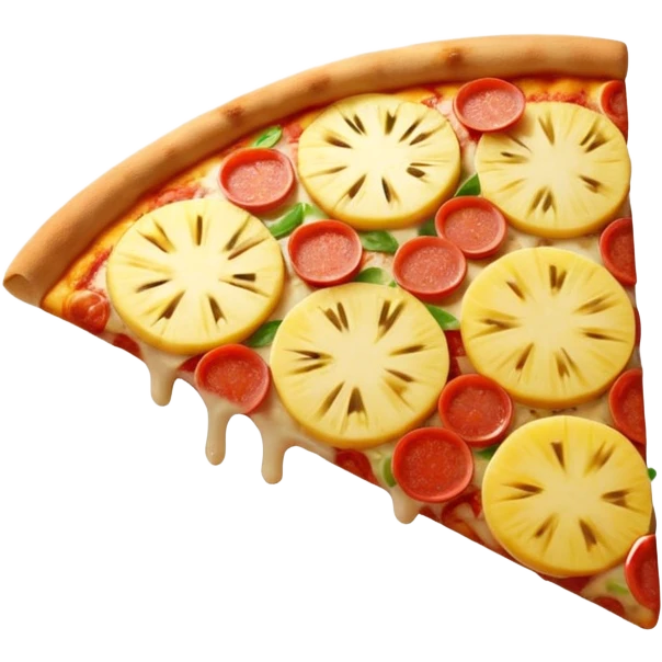 pizza slice with half a pineapple on top, apple style emoji emoji