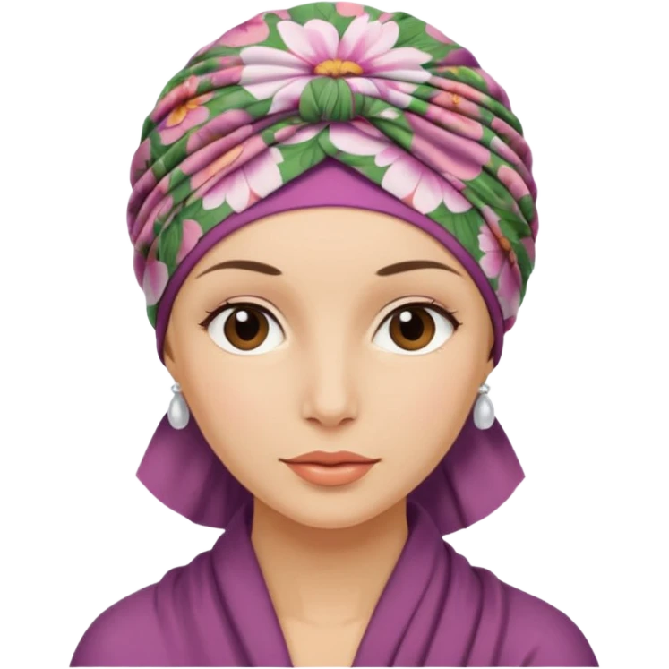 Mujer con turbante oncologico  emoji
