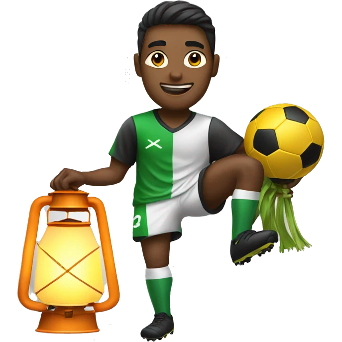 soccer player with lantern emoji