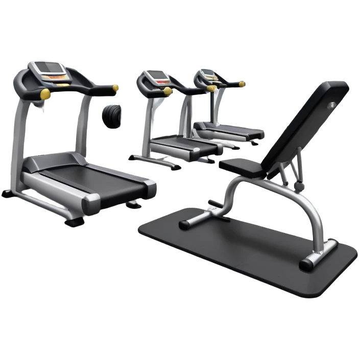 fitness gym with dumbbells and exercise machines emoji
