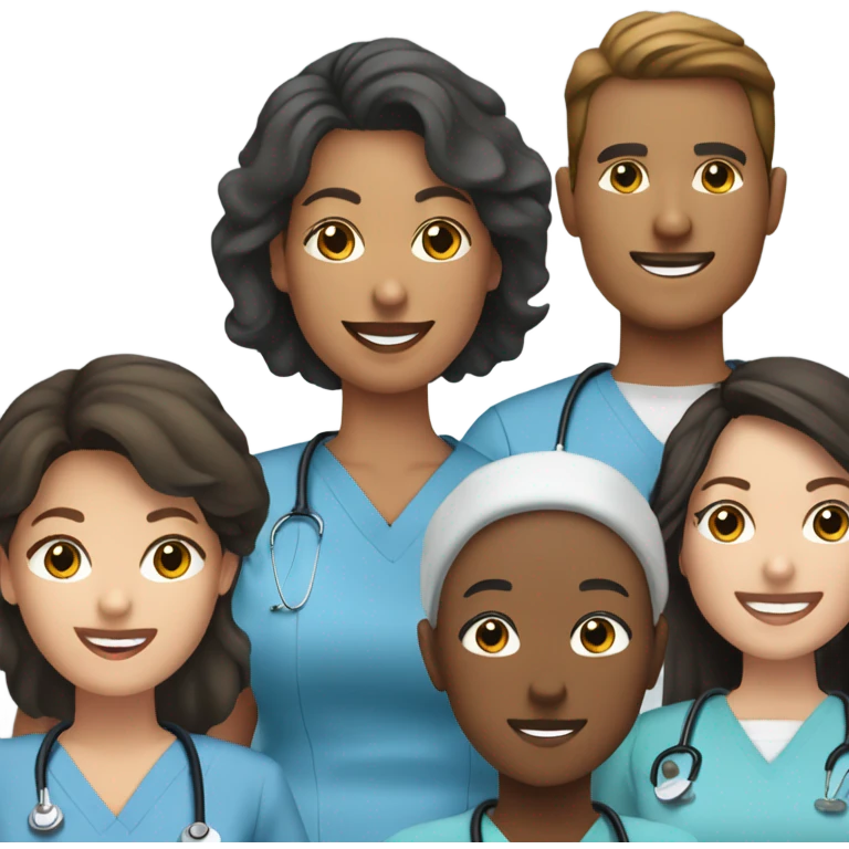 Many nurses all ages emoji