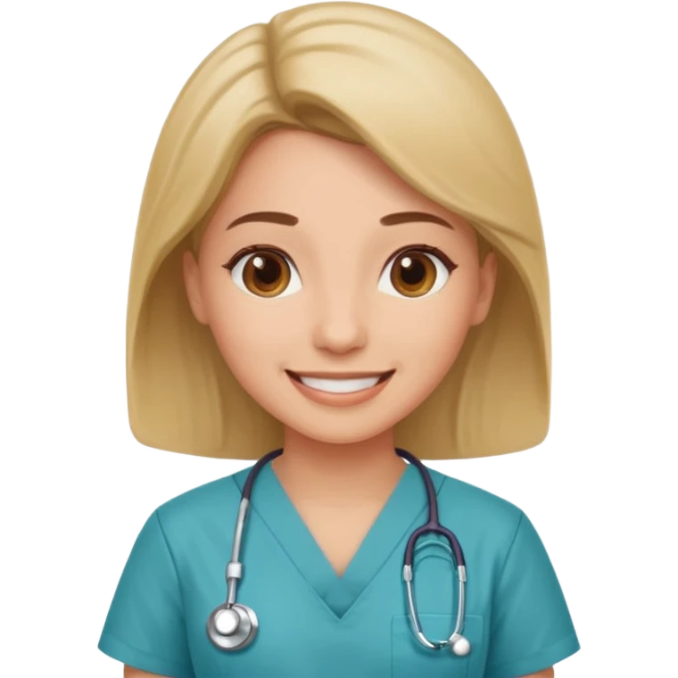 female doctor wearing scrubs emoji