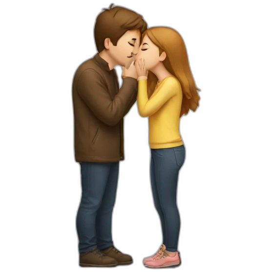 Girl kiss man emoji