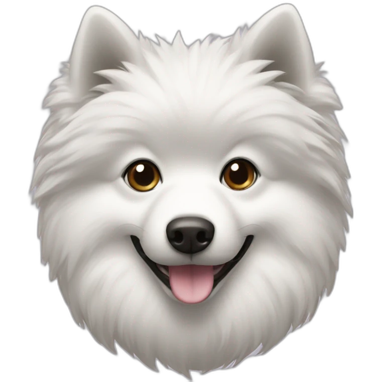 Black White small spitz head emoji
