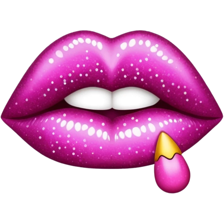 glitter dark pink kiss  emoji