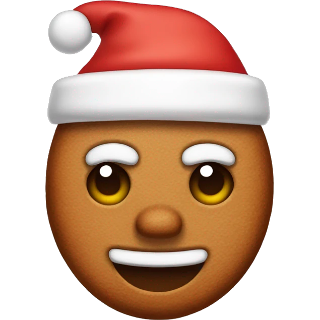 gingerbread with a santa claus hat emoji