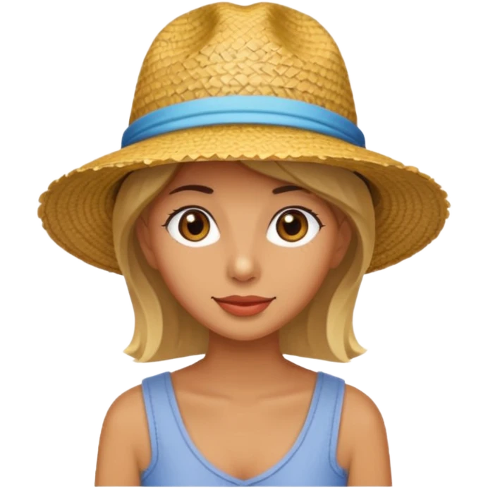 full body woman with straw hat emoji