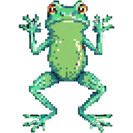 green frog standing on its legs emoji