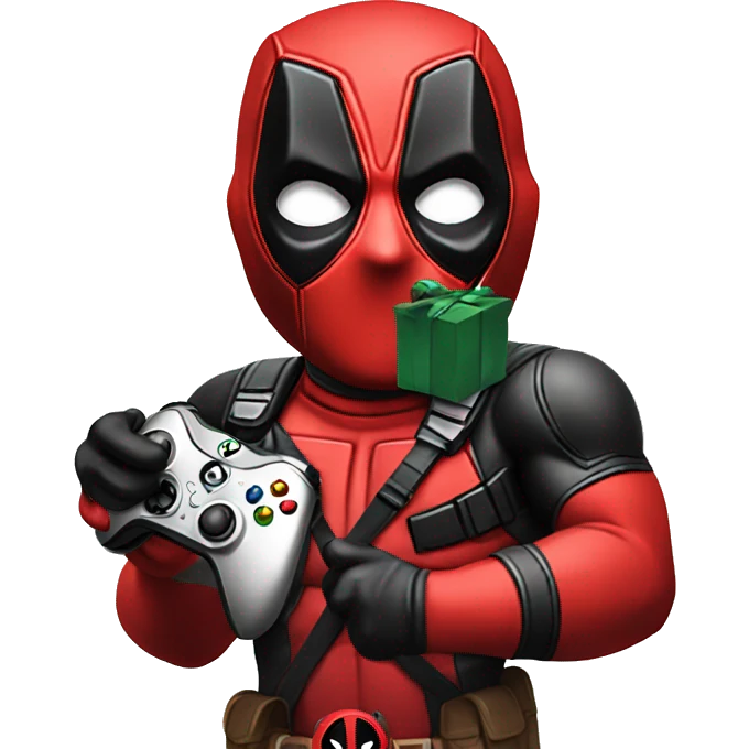 Deadpool holding xbox controller emoji