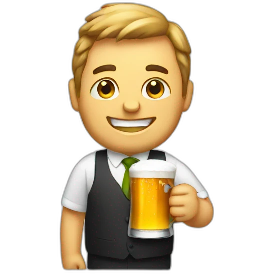 big company with beer emoji
