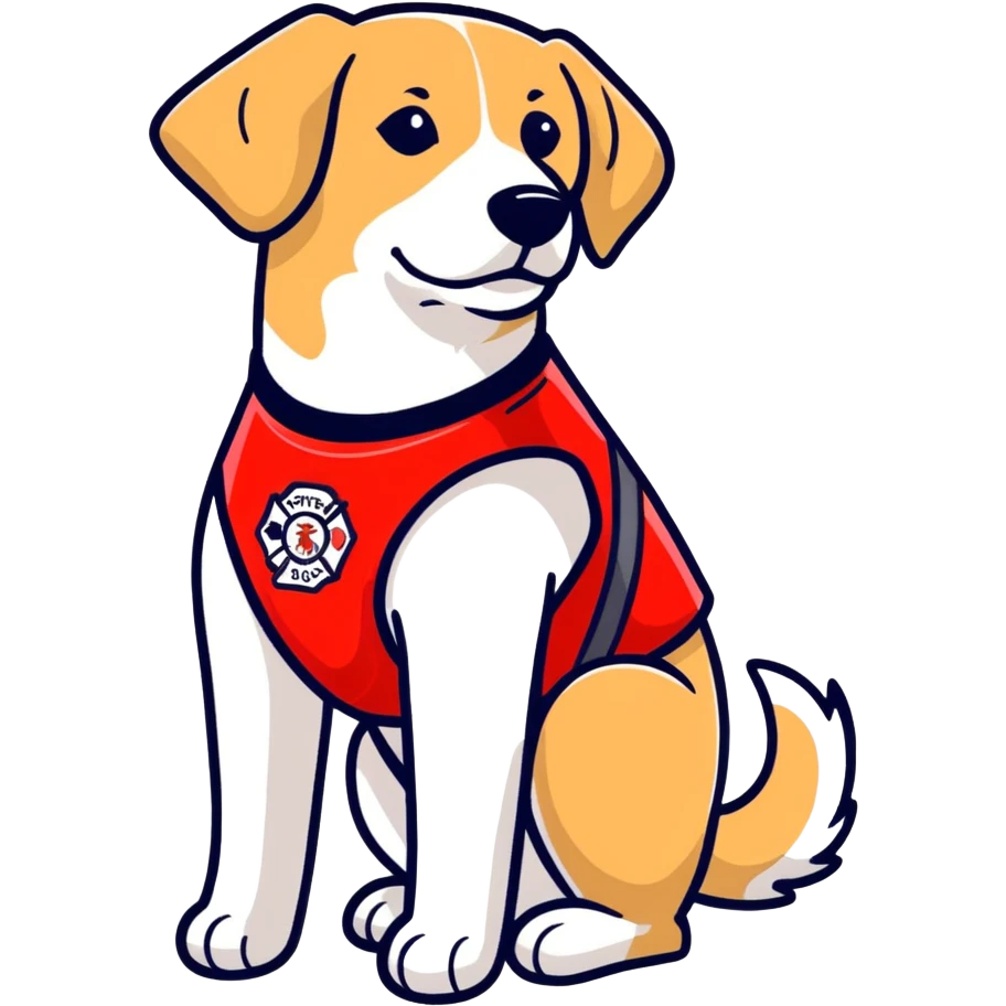 Service dog wit red program vest  emoji