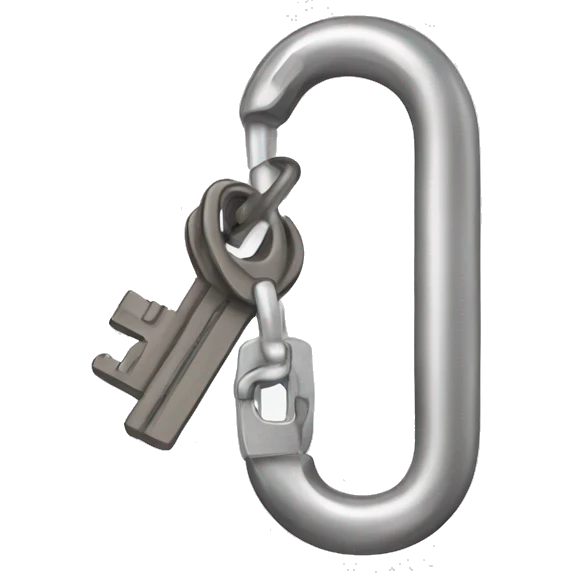 Carabiner with key attached emoji