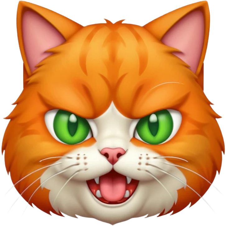An angry cat with tongue out emoji