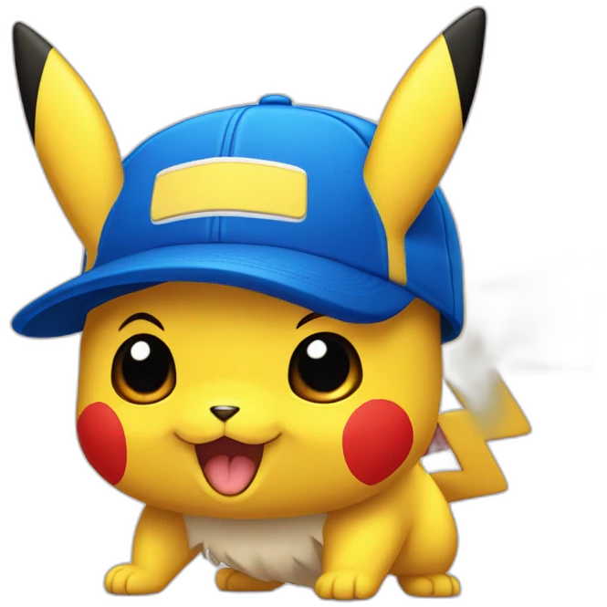 Pikachu avec une casquette de l'équipe de foot  de lion emoji