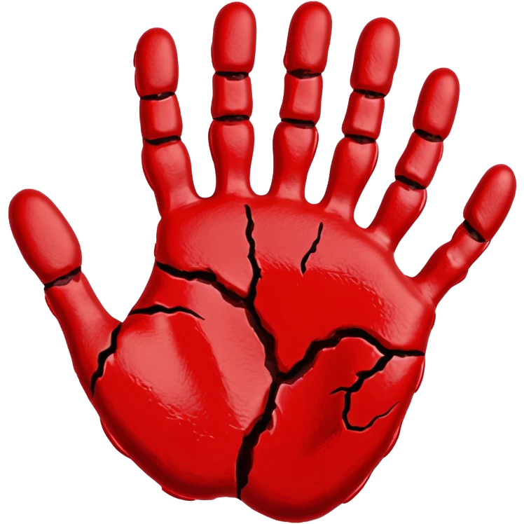 Bloody Paint – Smear of red paint shaped like handprint. emoji