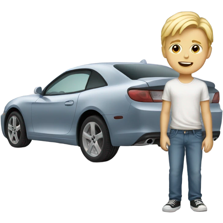 blonde boy by the car emoji
