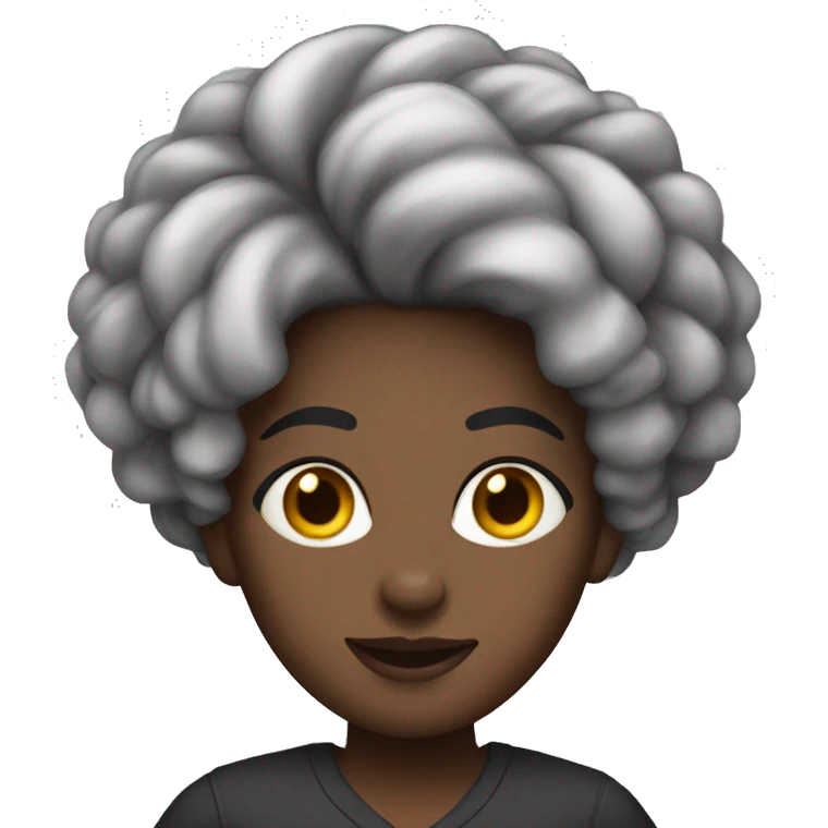 mulher negra de trança emoji