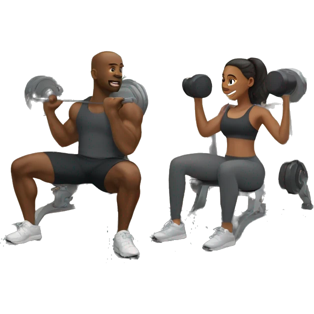Black couple working out together emoji