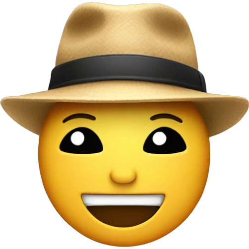 iPhone with a hat emoji