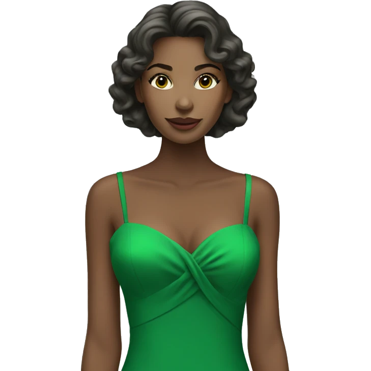 Model in green dress emoji