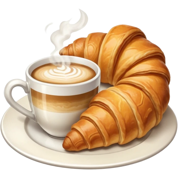 Croissant and capuccino breakfast emoji