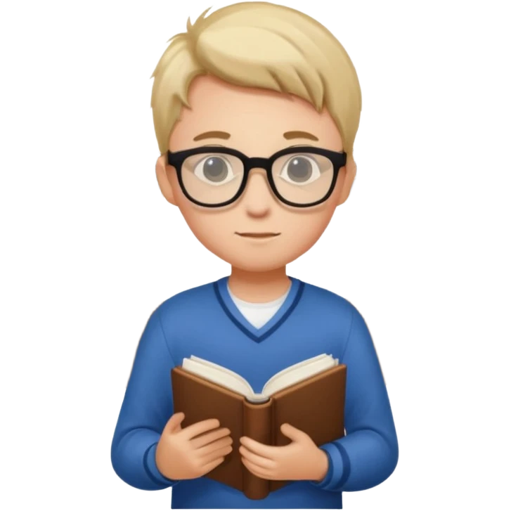 boy focused on studying in the library full body emoji
