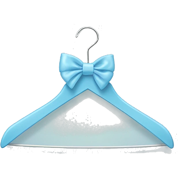 light blue clothes hanger with bow around the hanger emoji