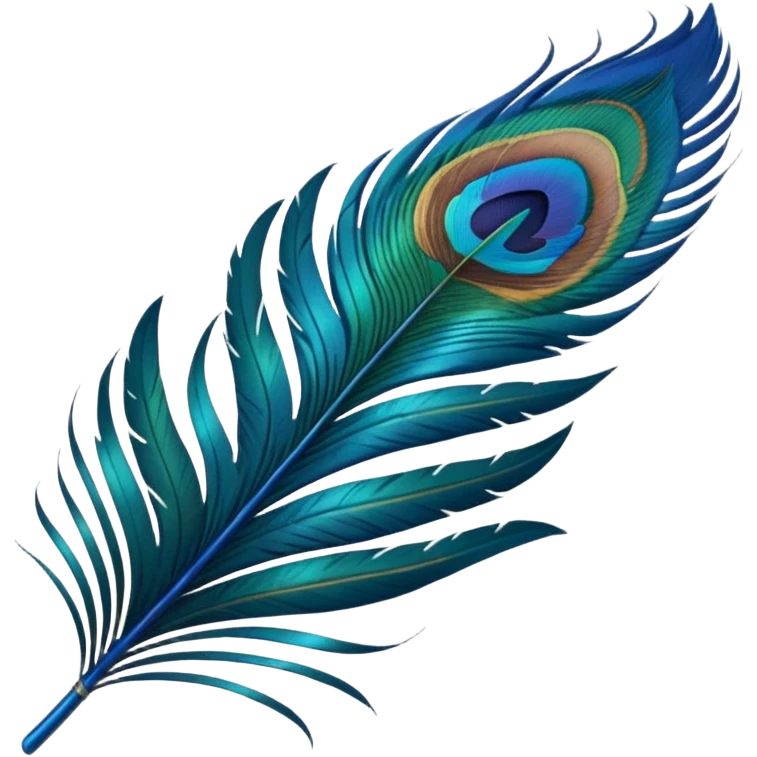 Peacock feather single simple emoji