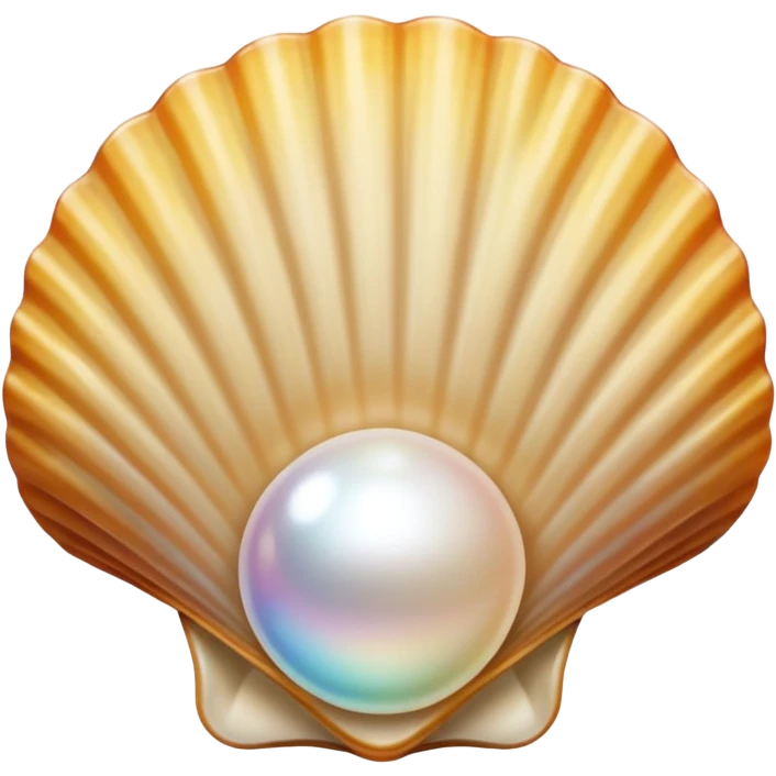 light beige open shell with pearl emoji