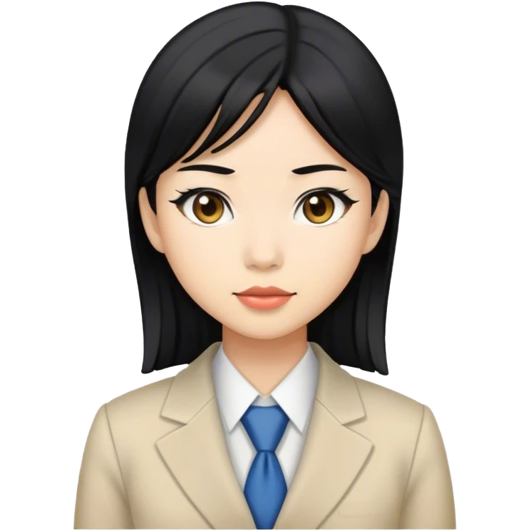 Japanese business woman with light skin tone and black hair emoji