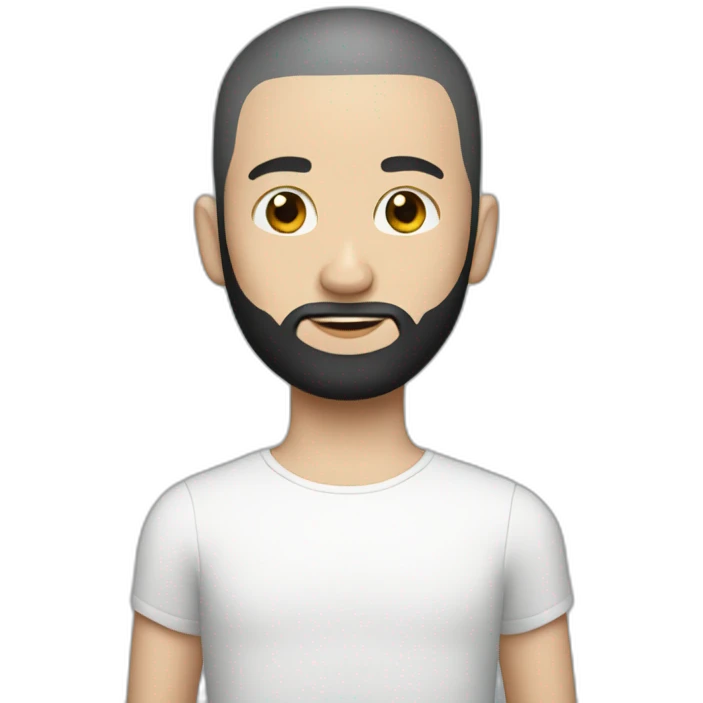 Bald white boy with black beard emoji