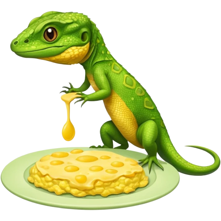 lizard eating omelette emoji
