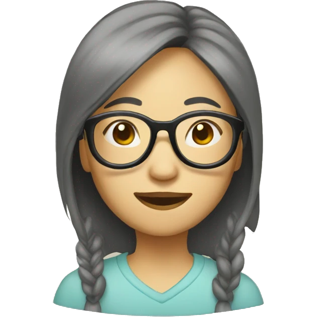 asian woman glasses old emoji