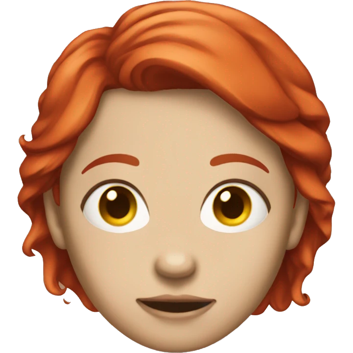 A girl with red hair and smoking emoji