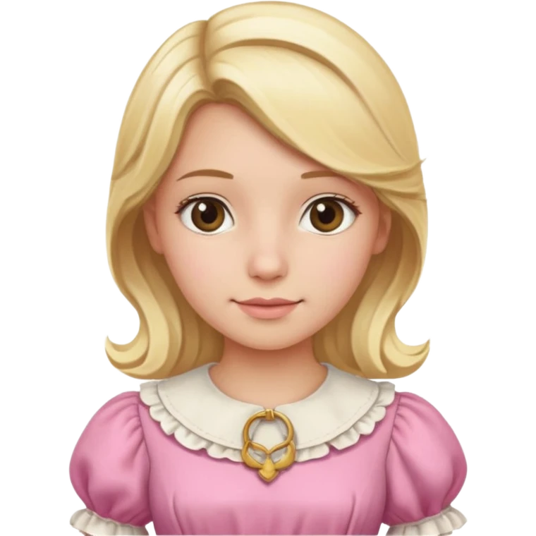 Blonde girl in pink pioneer dress emoji