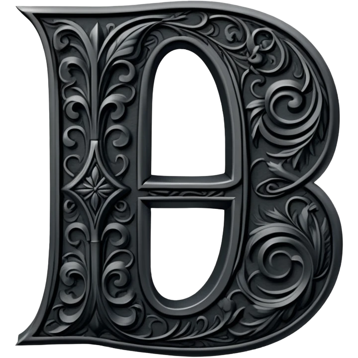 Black gothic Victorian , letter “J” of the alphabet emoji