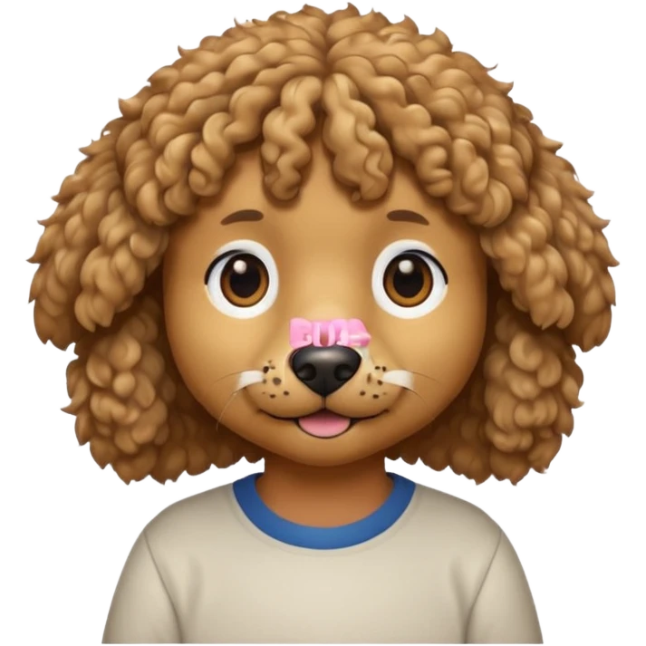 curly hair dog with shirts  emoji
