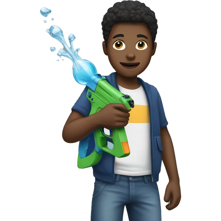 Boy with water gun emoji