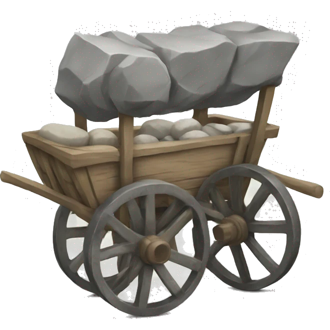 Cart with stone emoji